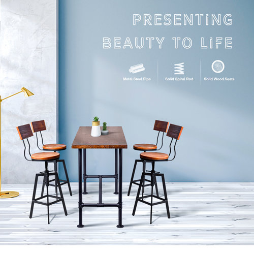 17 Stories 4 Person Bar Height Dining Set Wayfair